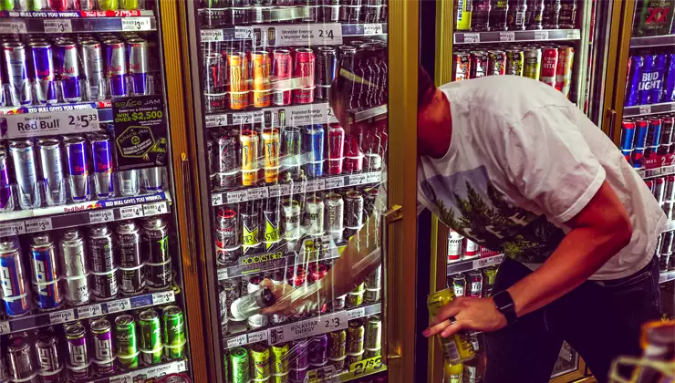 How should energy drinks be stored?
